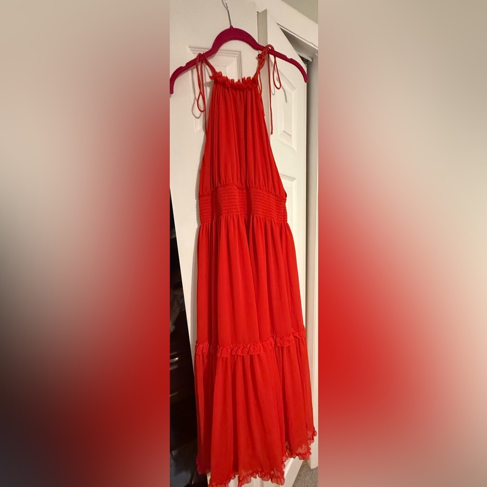 Banana Republic Red/Scarlet Halter Maxi Dress